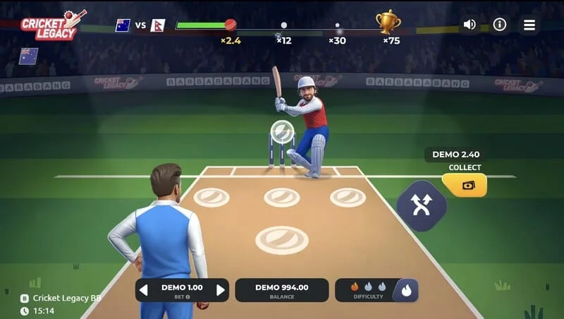 Ecranul de joc Cricket Legacy BB